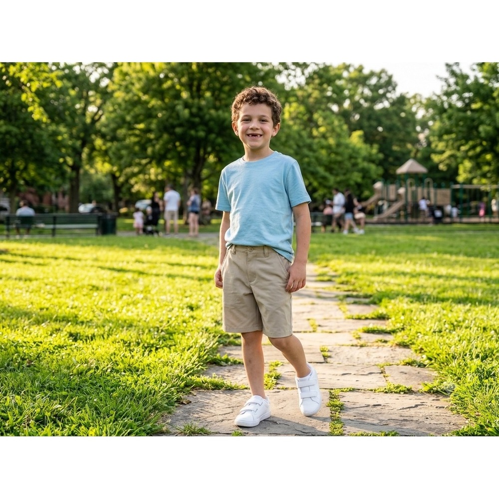IZOD Boys Khaki Shorts Size‎ 16 Regular School Uniform Wicking UPF 50+ NWT